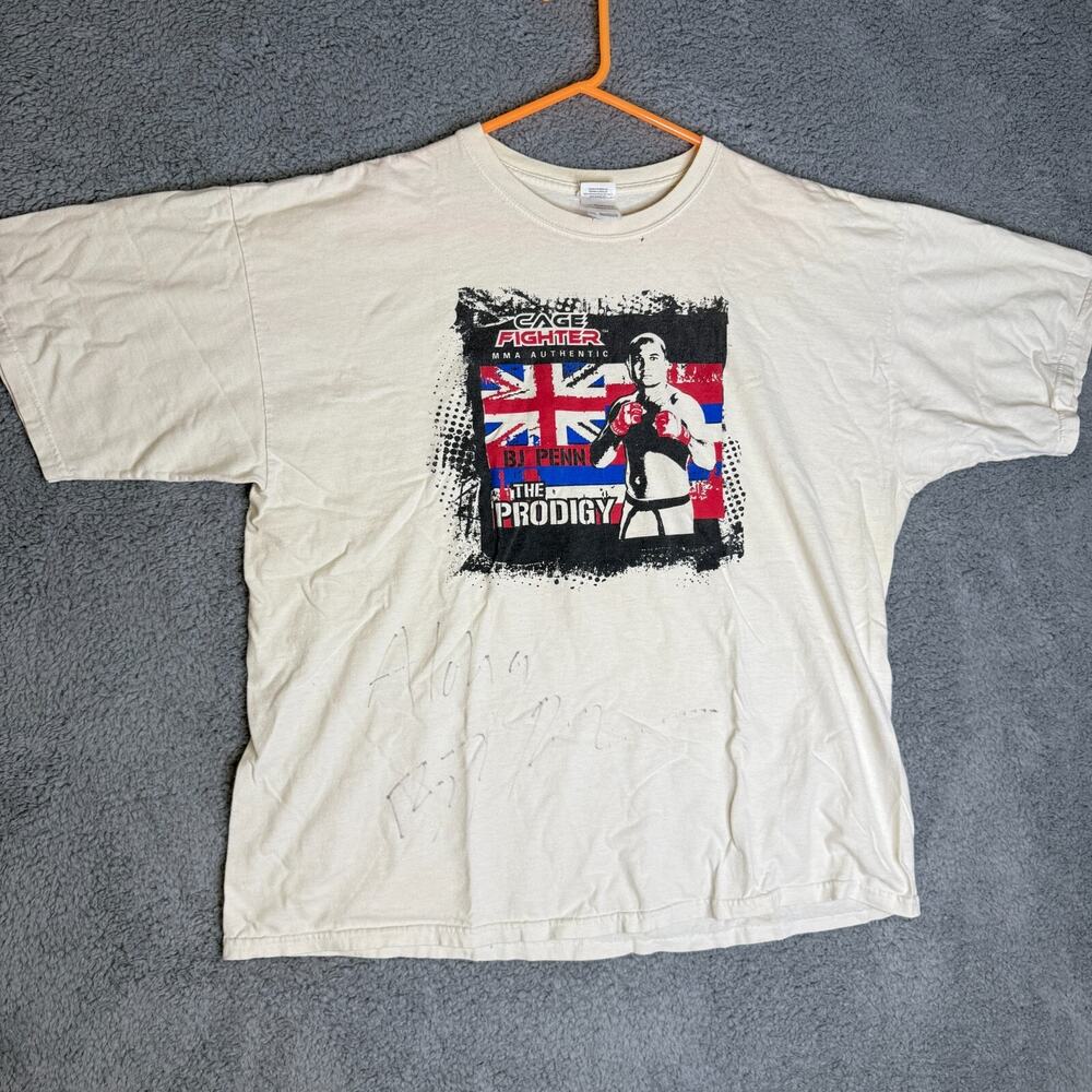 Bj Penn The Prodigy T Shirt Adult 2XL Autographed Cage Fighter